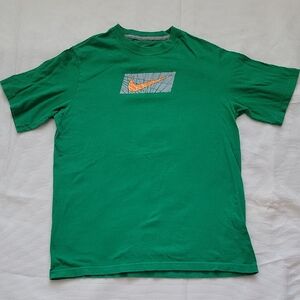 Nike Green Tee Shirt with Orange and Grey Logo
